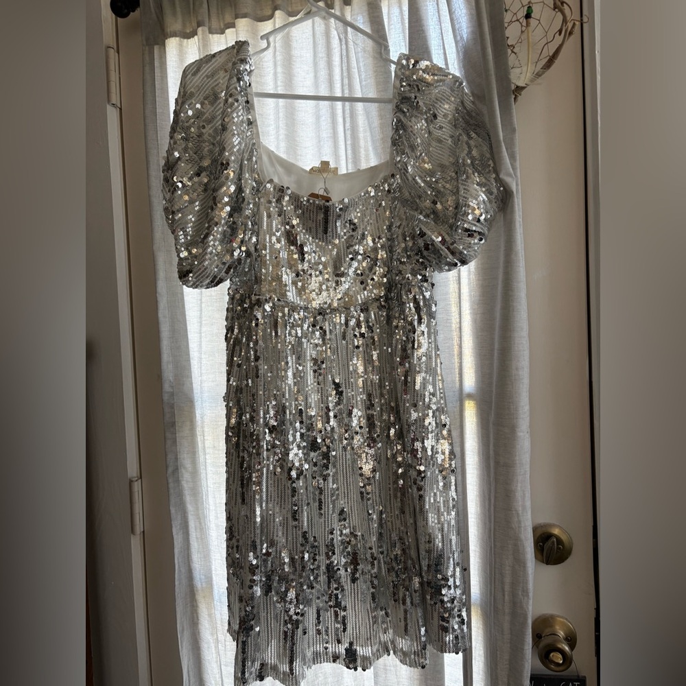 Silver Sequin Dress